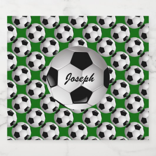 Gepersonaliseerd Voetbal op Football Patroon Bier Etiket (Enkel label)
