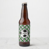 Gepersonaliseerd Voetbal op Football Patroon Bier Etiket (Voorkant)