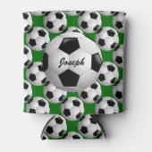 Gepersonaliseerd Voetbal op Football Patroon Blikjeskoeler (Voorkant)