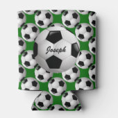Gepersonaliseerd Voetbal op Football Patroon Blikjeskoeler (Achterkant)