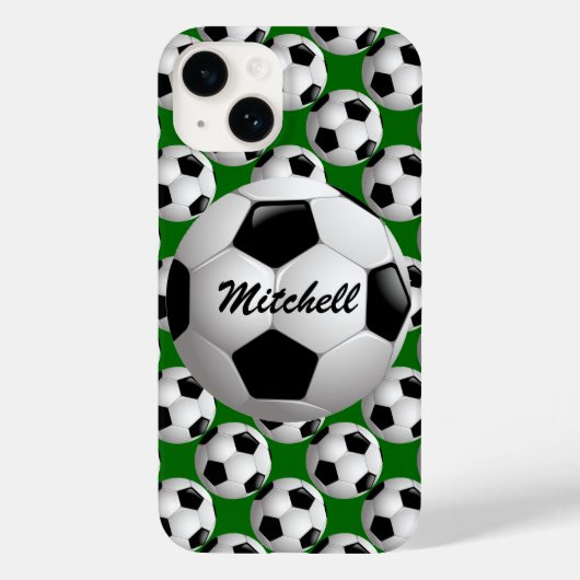 Gepersonaliseerd Voetbal op Football Patroon Case-Mate iPhone Case (Achterkant)