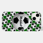 Gepersonaliseerd Voetbal op Football Patroon Case-Mate iPhone Case (Achterkant (horizontaal))