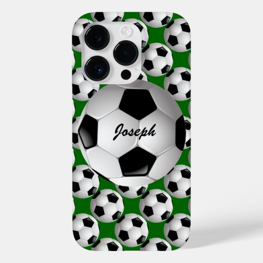 Gepersonaliseerd Voetbal op Football Patroon Case-Mate iPhone Case (Achterkant)