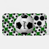 Gepersonaliseerd Voetbal op Football Patroon Case-Mate iPhone Case (Achterkant (horizontaal))