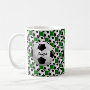 Gepersonaliseerd Voetbal op Football Patroon Koffiemok