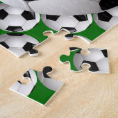 Gepersonaliseerd Voetbal op Football Patroon Legpuzzel (Zijkant)