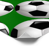 Gepersonaliseerd Voetbal op Football Patroon Poster (Hoek)