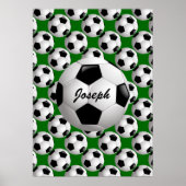 Gepersonaliseerd Voetbal op Football Patroon Poster (Voorkant)