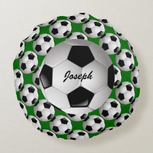 Gepersonaliseerd Voetbal op Football Patroon Rond Kussen