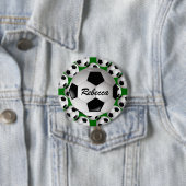 Gepersonaliseerd Voetbal op Football Patroon Ronde Button 7,6 Cm (In situ)
