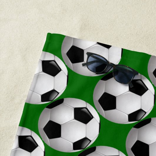 Gepersonaliseerd Voetbal op Football Patroon Strandlaken (In situ)