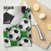 Gepersonaliseerd Voetbal op Football Patroon Theedoek (Quarter Fold)