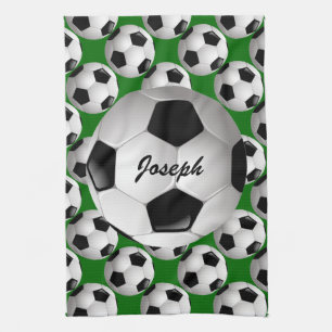Gepersonaliseerd Voetbal op Football Patroon Theedoek