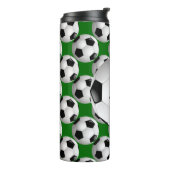 Gepersonaliseerd Voetbal op Football Patroon Thermosbeker (Gedraaid links)