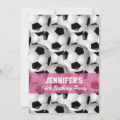 Gepersonaliseerd Voetbal Patroon v2 Roze verjaarda Kaart (Voorkant)