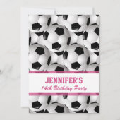 Gepersonaliseerd Voetbal Patroon v3 Roze verjaarda Kaart (Voorkant)