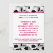 Gepersonaliseerd Voetbal Patroon v3 Roze verjaarda Kaart (Achterkant)