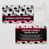 Gepersonaliseerd Voetbal Patroon zwart rood wit Visitekaartje (Voorkant / Achterkant)