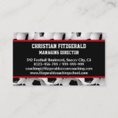 Gepersonaliseerd Voetbal Patroon zwart rood wit Visitekaartje (Achterkant)