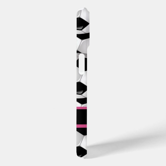 Gepersonaliseerd Voetbal Patroon zwart roze wit Case-Mate iPhone Case (Achterkant / Rechts)