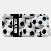 Gepersonaliseerd Voetbal Patroon zwart wit Case-Mate iPhone Case (Achterkant (horizontaal))
