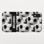 Gepersonaliseerd Voetbal Patroon zwart wit Case-Mate iPhone Case (Achterkant (horizontaal))