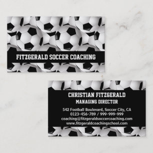 Gepersonaliseerd Voetbal Patroon zwart wit Visitekaartje