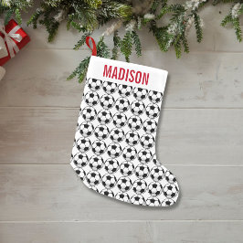 Gepersonaliseerd Voetbal Pattern Custom Kleine Kerstsok