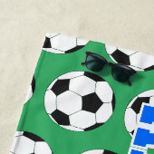 Gepersonaliseerd Voetbal Pattern Green Strandlaken (In situ)