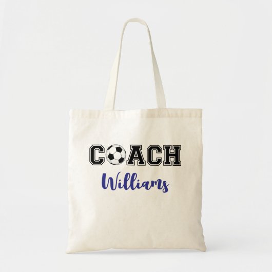 Gepersonaliseerd voetbal / voetbalcoach team tote bag (Voorkant)