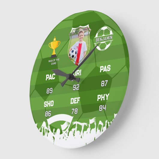 Gepersonaliseerd voetbalcadeau voor kinderen, aang grote klok (Hoek)