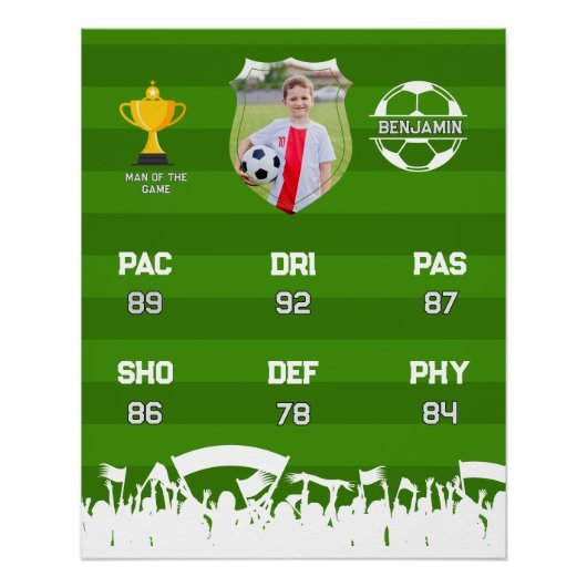 Gepersonaliseerd voetbalcadeau voor kinderen, aang perfect poster (Voorkant)
