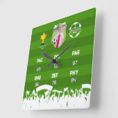 Gepersonaliseerd voetbalcadeau voor kinderen, aang vierkante klok (Hoek)