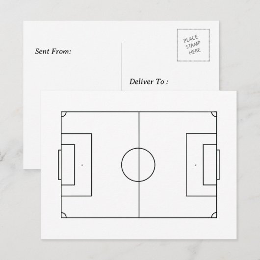 Gepersonaliseerd voetbalveld briefkaart (Voorkant / Achterkant)