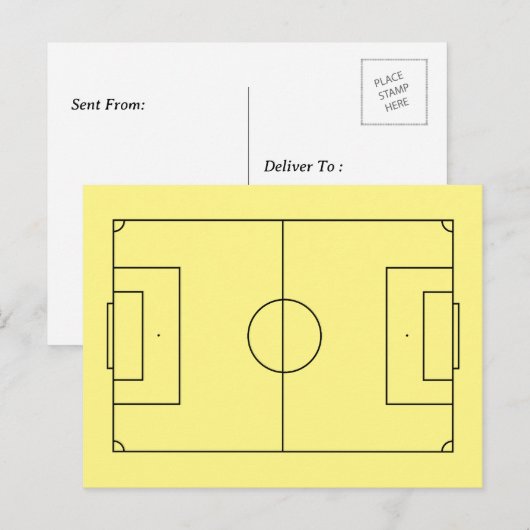Gepersonaliseerd voetbalveld briefkaart (Voorkant / Achterkant)