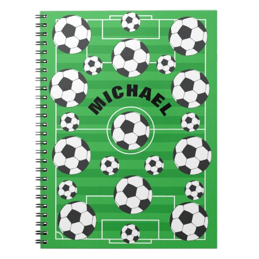 Gepersonaliseerd voetbalveld notitieboek (Voorkant)
