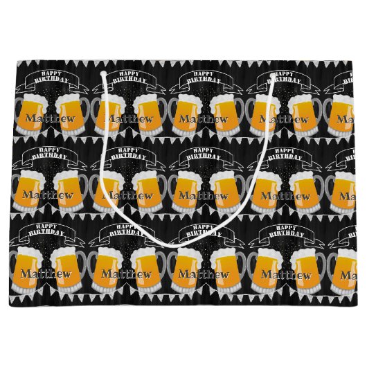 Gepersonaliseerd vogelkarton bier groot cadeauzakje (Voorkant)