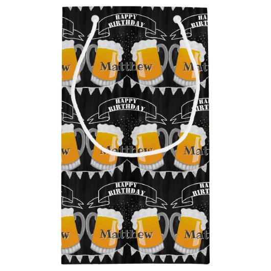 Gepersonaliseerd vogelkarton bier klein cadeauzakje (Achterkant)