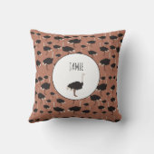 Gepersonaliseerd vogeltrekpatroon van Ostrich Bird Kussen (Achterkant)