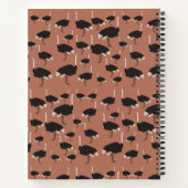 Gepersonaliseerd vogeltrekpatroon van Ostrich Bird Notitieboek (Achterkant)