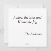 Gepersonaliseerd Volg de ster Know The Joy Feestdagenkaart (Achterkant)