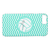 Gepersonaliseerd volleybal; Aqua Green Chevron Case-Mate iPhone Case (Achterkant (Horizontaal))