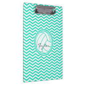 Gepersonaliseerd volleybal; Aqua Green Chevron Klembord (Rechts)