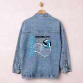 Gepersonaliseerd volleybal - Baby Blauw Denim Jacket (Hangar)