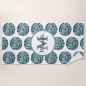 Gepersonaliseerd volleybal, cadeau voor volleybals strandlaken (Voorkant)