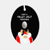 gepersonaliseerd volleybal Kerstmis Metalen Ornament (Voorkant links)
