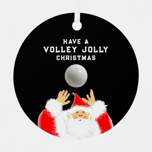 gepersonaliseerd volleybal Kerstmis Metalen Ornament (Voorkant)