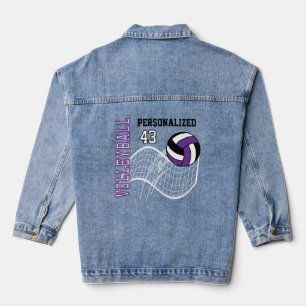 Gepersonaliseerd volleybal - Paarse Denim Jacket