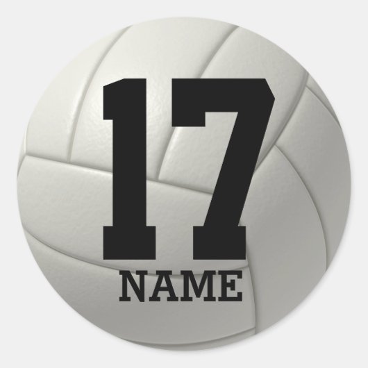 Gepersonaliseerd Volleybal (voeg jouw naam en numm Ronde Sticker (Voorkant)