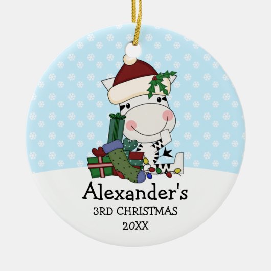 Gepersonaliseerd voor 3e kerstkerstkerstkerstkerst keramisch ornament (Voorkant)